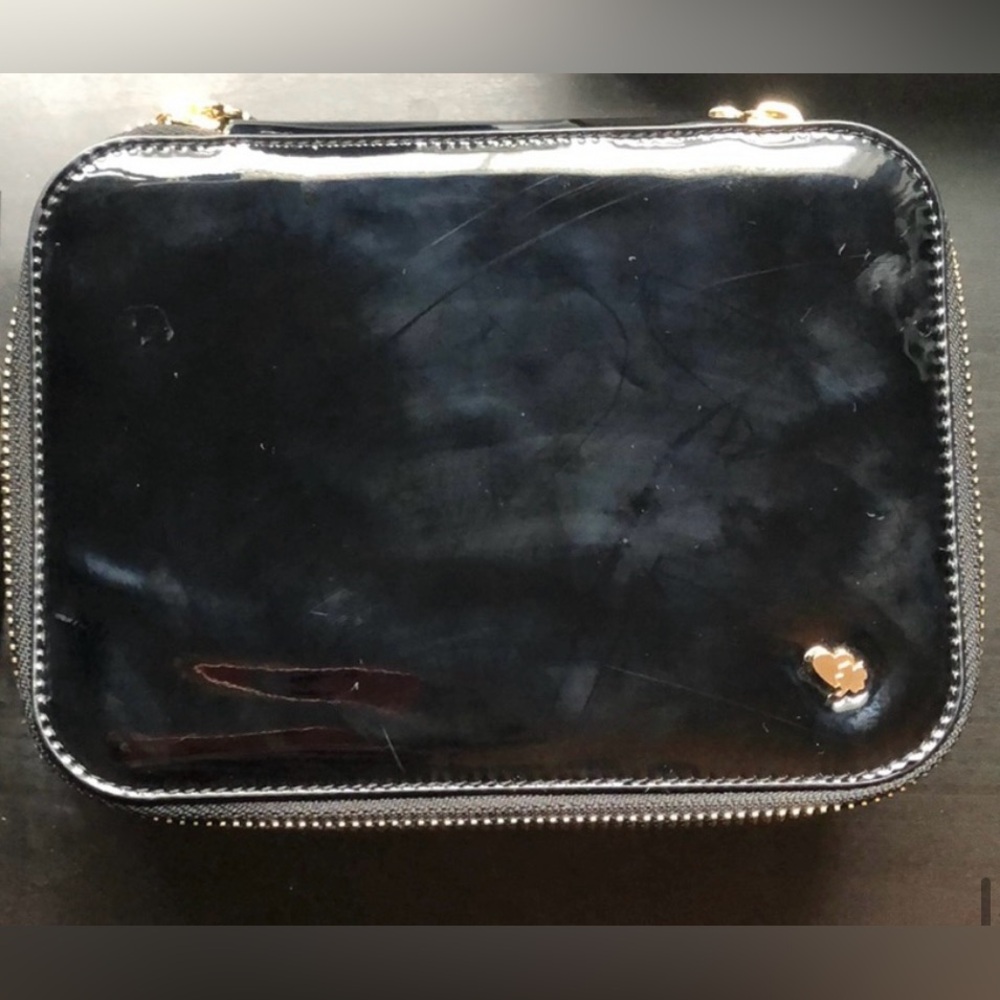 Stoney Clover Lane Black Patent Leather Mini Jewelry Case with Minor Flaws